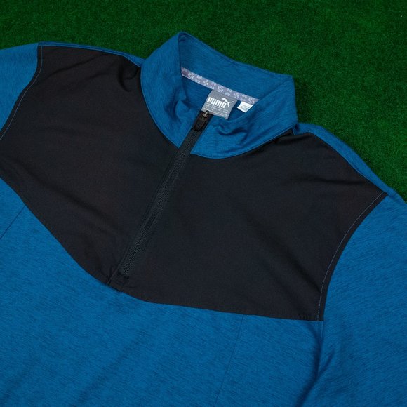 PUMA Heather Blue and Black ¼ Zip - Picture 4 of 4